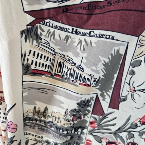 Urban Outfitters Petra postcard print camisa slim fit button up shirt - Picture 8 of 13